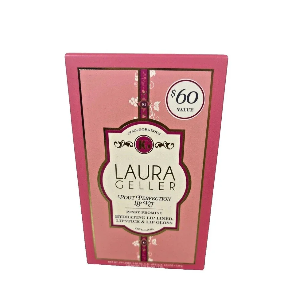 LAURA GELLER Pout Perfection Lip Kit ~ PINKY PROMISE Liner Lipstick Gloss Bundle